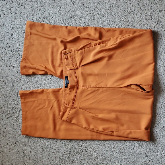 Women's Haoduoyi Orange Wide Leg High Waist Pants Trousers Size M - Picture 1 of 11